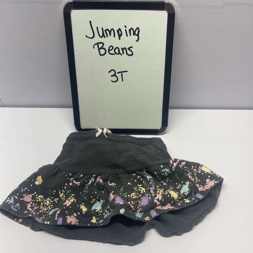Jumping Beans Black Skort with Colorful Splatter